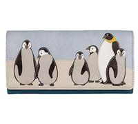 Mala Leather Large Soft Leather Penguin Purse 14 Card Slots, 2 Slip Note Sections, Zipped Coin Section, Genuine Leather, Gift Dustbag Included (Blue)