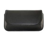 Mala Leather Large Structured Glasses Case - Leather, Magnetic Closure, Soft Lining - 17×9×3 cm (Black)