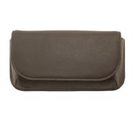 Mala Leather Large Structured Glasses Case - Leather, Magnetic Closure, Soft Lining - 17×9×3 cm (Brown)