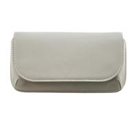 Mala Leather Large Structured Glasses Case - Leather, Magnetic Closure, Soft Lining - 17×9×3 cm (Grey)