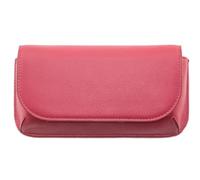 Mala Leather Large Structured Glasses Case - Leather, Magnetic Closure, Soft Lining - 17×9×3 cm (Raspberry)