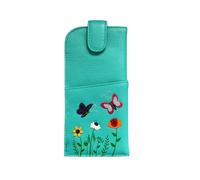 Mala Leather Leather Snaptop Wide Fitting Glasses Sunglasses Case (Orange)