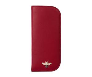 Mala Leather Mason Bee Premium Leather Glasses Case - Red
