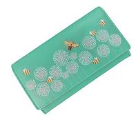 Mala Leather Matinee Purse Bumble bee RFID Protection - Moonflower (Turquoise)