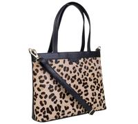 Mala Leather Matrah Leopard Grab Bag - one size - Black/Brown - Leather