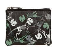 Mala leather Men's Dinosaur Print Leather Coin & Card Wallet Purse in Black | Size: Small Mala leather Black Small