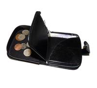 Mala leather Men's Large Leather Coin Tray & Note Wallet in Black Mala leather Black Large