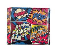 Mala leather Men's Leather Pop Comic Printed RFID Boxed Wallet Mala leather Multicolor One Size