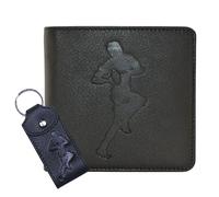 Mala leather Men's Leather Rugby Wallet & Keyring Gift Set in Black Mala leather Black One Size