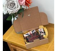 Mala leather Men's Mens Giftset Leather Union Jack Wallet & Keyring in Brown Mala leather Brown One Size