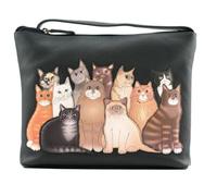 Mala Leather Meowfia Midi Crossbody Bag Genuine Leather Cat Appliqué Handbag with Adjustable Strap & Gift Dust Bag - Dark Grey - 24 × 19.5 × 5.5 cm