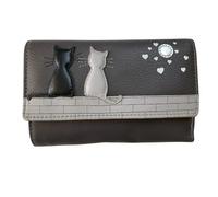 Mala Leather MIDNIGHT CATS PURSE - GREY
