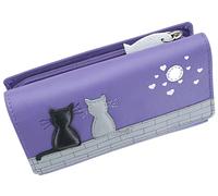 Mala Leather Midnight Collection Leather Tri Fold Purse RFID Blocking 3535_35 Purple