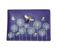 Mala Leather Moonflower Bee Card/ID Holder (Purple)