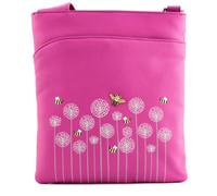 Mala Leather Moonflower Bee & Floral Leather Crossbody Bag - Pink