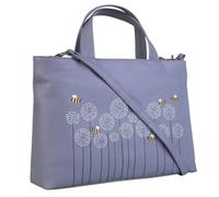 Mala Leather Moonflower Bee & Flowers Multiway Leather Grab Bag - Grey