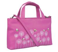 Mala Leather Moonflower Bee & Flowers Multiway Leather Grab Bag - Pink