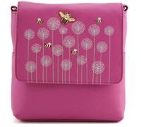 Mala Leather Moonflower Bee Small Crossbody Soft Leather Bag - Pink