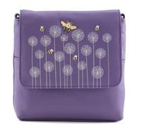 Mala Leather Moonflower Bee Small Crossbody Soft Leather Bag (Purple)