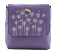 Mala Leather Moonflower Bee Small Crossbody Soft Leather Bag - Purple