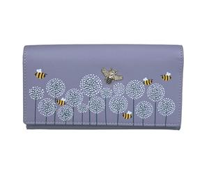 Mala Leather Moonflower Bumble Bee Matinee RFID Leather Purse - Grey