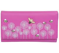 Mala Leather Moonflower Collection Leather Flap Over Purse RFID Blocking 3553_56 Pink