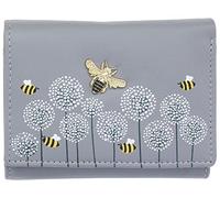 Mala Leather Moonflower Collection Small Leather Purse RFID Blocking 3552_56 Grey