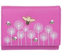 Mala Leather Moonflower Collection Small Leather Purse RFID Blocking 3552_56 Pink