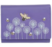 Mala Leather Moonflower Collection Small Leather Purse RFID Blocking 3552_56 Purple