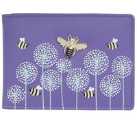 Mala Leather Moonflower Collection Travel/Card Holder RFID Blocking 660_56 Purple