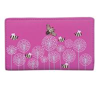 Mala Leather Moonflower Compact Bee Purse - 3554-56 (Pink)