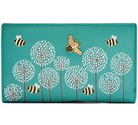 Mala Leather Moonflower Compact Bee Purse - 3554-56 (Turquoise)