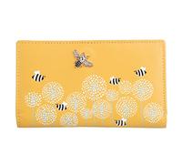 Mala Leather Moonflower Compact Bee Purse - 3554-56 (Yellow)