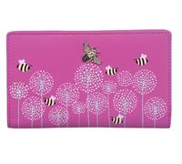 Mala Leather Moonflower Compact Purse - Bumble Bee RFID Protection (Pink)