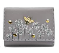 Mala Leather Moonflower Tri Fold Bee Purse - 3552 56 (Grey)