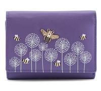 Mala Leather Moonflower Tri Fold Bee Purse - 3552-56 (Purple)