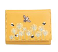 Mala Leather Moonflower Tri Fold Bee Purse - 3552 56 (Yellow)