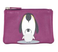 Mala Leather Mum & Baby Penguin Leather Coin Purse - Magenta