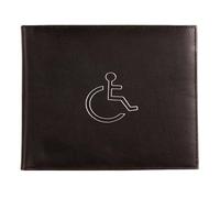 Mala Leather Odyssey Genuine Leather Disabled Badge Holder - Blue Badge & ID Wallet with 2 Clear Windows - Compact Holder for Travel Pass, Permit or ID Cards - 17 × 13.5 × 0.5 cm (Black)