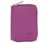 Mala Leather Origin Collection Leather Concertina Credit Card Holder with RFID Protection 552_5 Berry