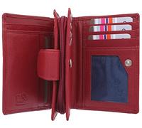Mala Leather Origin Collection Leather Purse with RFID Protection and External ID Window 3118_5 Ruby Red
