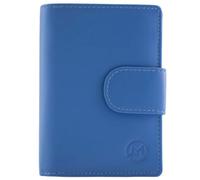 Mala Leather Origin Medium Tab Purse with ID Window - Genuine Leather RFID Wallet with Zipped Coin Pocket, Multiple Card Slots & Notes - Gift Boxed - 8.5 × 12 × 3.5 cm (Blueberry)