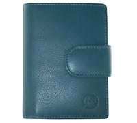 Mala Leather Origin Medium Tab Purse with ID Window - Genuine Leather RFID Wallet with Zipped Coin Pocket, Multiple Card Slots & Notes - Gift Boxed - 8.5 × 12 × 3.5 cm (Teal)