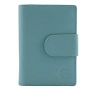 Mala Leather Origin Medium Tab Purse with ID Window - Genuine Leather RFID Wallet with Zipped Coin Pocket, Multiple Card Slots & Notes - Gift Boxed - 8.5 × 12 × 3.5 cm (Turquoise)
