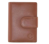 Mala Leather Origin Medium Tab Purse with ID Window - Genuine Leather RFID Wallet with Zipped Coin Pocket, Multiple Card Slots & Notes - Gift Boxed - 8.5 × 12 × 3.5 cm (Tan)