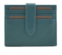 Mala Leather Origin Plain Leather Tabbed Card & Note Holder - one size - leather - teal