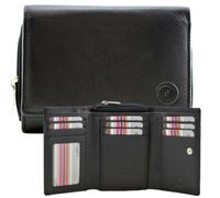 Mala Leather Origin Soft leather Tri Fold Purse - Black