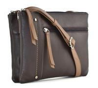 Mala Leather Orta Classic Leather Two Tone Double Pocket Cross Body Bag - Brown