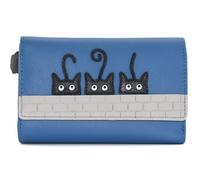 Mala Leather Peek a Boo Cat Large Tri Fold Purse - 3633 01 (Blue)