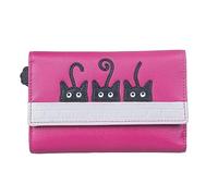 Mala Leather Peek a Boo Cat Large Tri Fold Purse - 3633 01 (Pink)